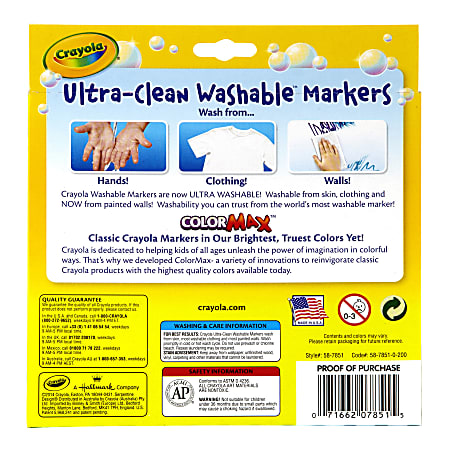Crayola Ultra Clean Washable Markers Broad Tip Assorted Classic